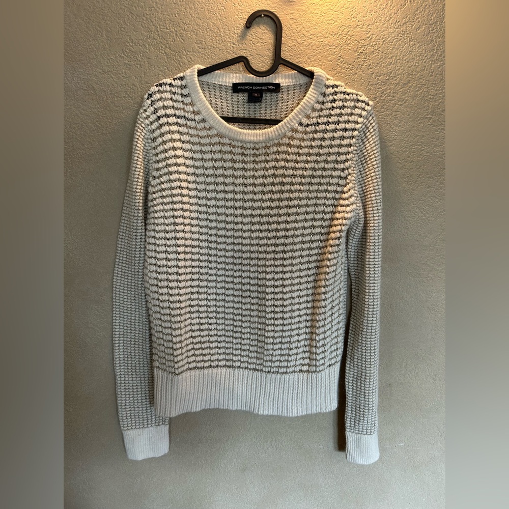French connection sweater with metallic details. Size medium